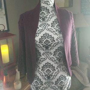Purple knit shrug